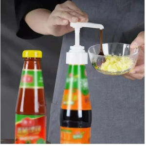 4Pc Sauce Pressure Pump Head Bottle Mouth Dispenser Pressing Nozzle Squeezer Household Oyster Tomato Bottle Kitchen Tool