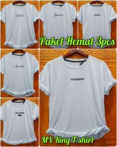 PAKET HEMAT 3PCS KAOS PRIA DISTRO SIMPLE KEREN TULISAN PUTIH LENGAN PENDEK MODEL TERBARU 2022 PILIHAN MOTIF RANDOM BAHAN PE 24S BERKUALITAS NYAMAN DIPAKAI SEHARI HARI TERSEDIA UKURAN XL