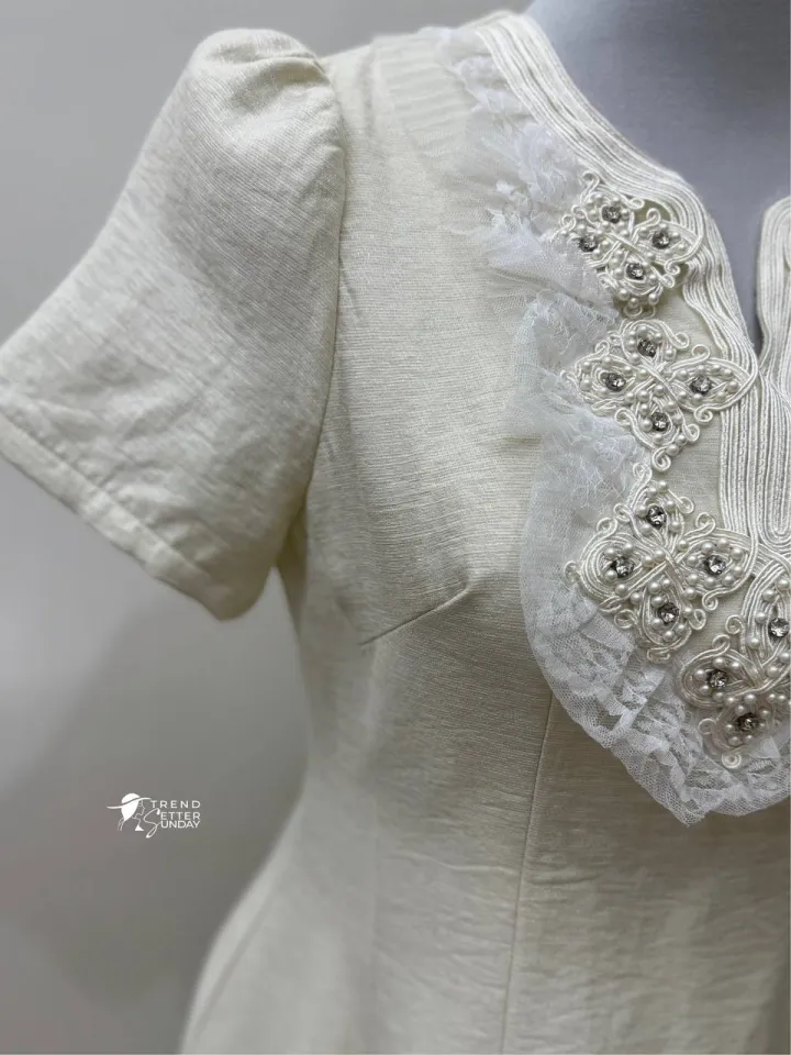 white filipiniana dress for graduation Off Modern Graduation, Oath Taking, Church & Formal Events Length:Maxi-Dress