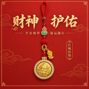 已开光 招财钥匙扣 手机链 礼物 Fortune-Taking Keychain Mobile Phone Chain Gift 福运随行钥匙扣手机链镶钻财神圆牌貔貅配饰国风平安吉祥送礼饰品