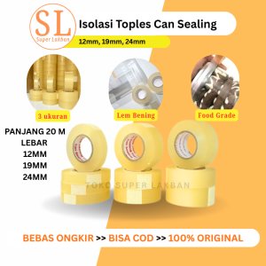 isolasi toples kue kering / lakban toples kaleng cookies kacang / can sealing tape bening transparan tidak mudah sobek