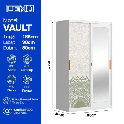 Lemari Besi Sliding - Lemari Besi Pakaian Lemari Pakaian Besi Sliding Lemari Besi Sliding 2 Pintu 90
