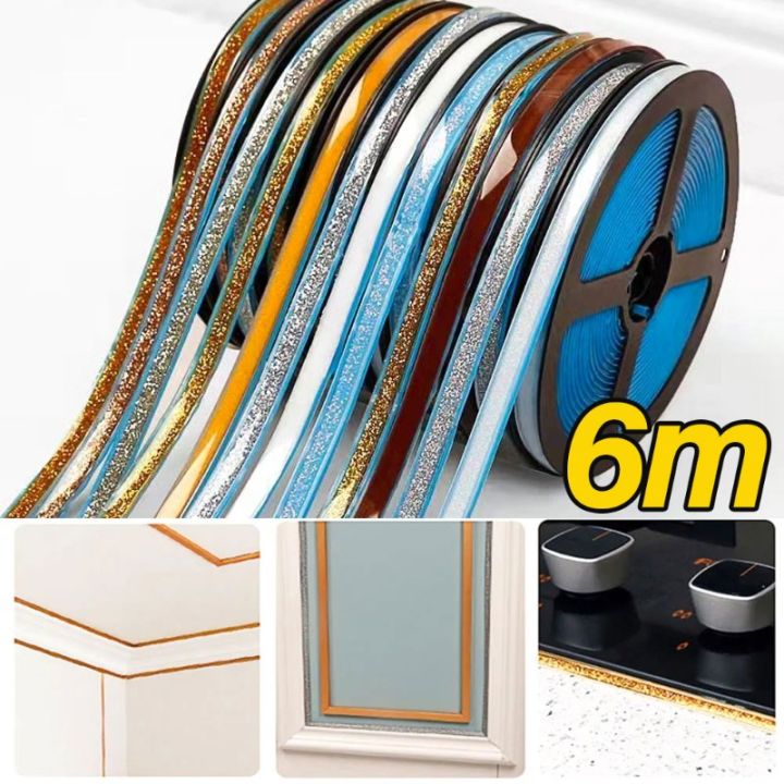 6M Self-Adhesive Tile Gap Tape Kitchen Bathroom Mildewproof Waterproof ...