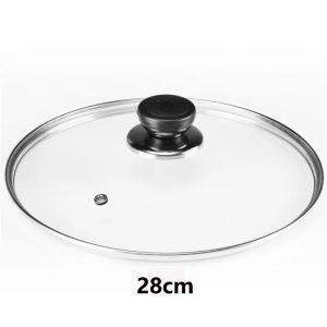 RBRY Universal Pot Cover Tempered Glass Round Pot Lid Durable Stainless Steel Frying Pan Cover Kitchen Accessories