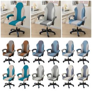 ANAMA 1Set Elastic Stretch Gaming Chair Cover Office Computer Chair Fleece Jacquard Chair Cover Set Durable With Armrest Cover Seat Protect Covers