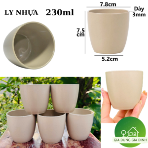 Ly uống nướccốc trà đá nâu nhựa Việt Nhật 6291 Ly lùn trơn 230ml trà đá buffet hàng quán 1
