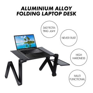 Adjustable Aluminum Laptop Desk Upgrade Ergonomic Portable TV Bed Tray PC Table Stand Notebook Table Desk