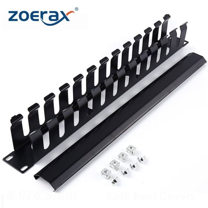 ZoeRax 1U 19 Inch 24Slot Rack Mount Cable Management All Metal