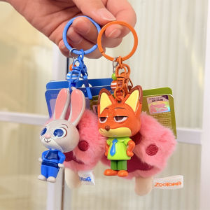 Judy Nick Zootopia Cartoon Keychain - High-Quality PVC Figure with Durable Alloy Clasp for Backpack & Car Key - HoneyLion