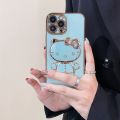 Luxury Cute Hello Kitty Makeup Mirror Plating Holder Stand Phone Case Soft Back Cover For Apple iPhone 15 Pro Max 15 Plus 6S Plus 7 Plus 8 Plus XS Max XR 11 Pro Max iPhone 12 Pro Max 12 mini 13 Pro Max 13 mini iPhone 14 Pro Max 14 Plus. 