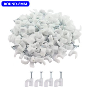 Cable Clip100pcsPvc Cable Ethernet Tv Telephone Wires Clips(Size:5mm-14mm)