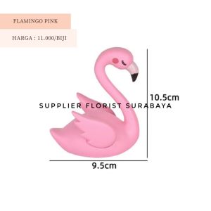 SFS - FLAMINGO MEREM DAN MELEK CAKE TOPPER MINIATUR KUE TART ULANG TAHUN ULTAH HIASAN KUE BIRTHDAY FIGUR ANGSA PINK
