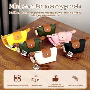 LHS.PH Key Earphone Lipstick Storage Bag with Wrist Strap Mini Dumpling Bag Zipper Coin Purse Card Holder