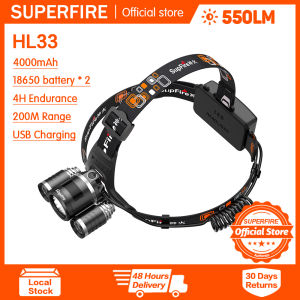 SUPERFIRE Flashlight HL33 Fixed Focus Fishing Lights High Power Waterproof Head Lamp Super LED Bright Work Light