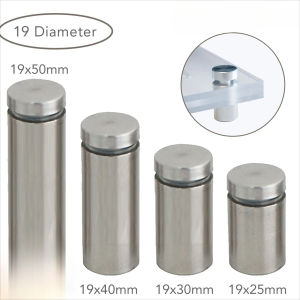 Stainless Steel 19mm Glass Standoff Screw Mounting Advertising Bolt Nails for Sign Board Displays (10 pieces)