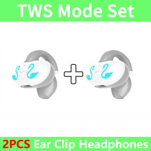 VAORLO Ear-Clip Wireless Headset HIFI Heavy Bass 360° Panoramic Sound HIFI Heavy Bass Support TWS Mode Bluetooth Earphone DT3.0 ENS Noise Reduction With Mic Mini Earring Headphone