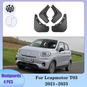 For Leapmotor T03 2021~2025 2022 2023 2024 Car Wheel Mudquard Flaps Mud Skin Cover Guards Fenders Splash Parts Accessories 4PCS