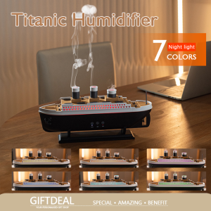 GiftDeal Titanic Air Humidifier Essential Oil Fragrance Diffuser Jellyfish Ring Spray Aroma Diffuser With Remote Control