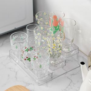 3 Tier Organizer Cup Rack Display Shelf Kitchen Dining Room Storage Box Nordic Staircase Design 阶梯式杯架厨房收纳盒茶几饮具整理工厂杯子收纳