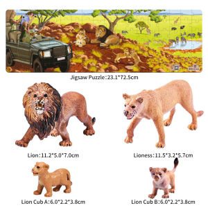Wenno 4pcs Animals with 108pcs Jigsaw Puzzle Playset Learning Educational Toys for kids Mainan Budak Perempuan Early Childhood Learning Toys Wild Ocean Forest Animals Mainan Budak Perempuan Haiwan Mainan Kanak Kanak