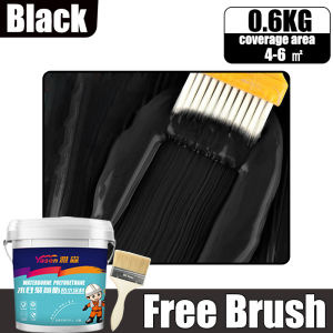 💥1000g with Brush💥Liquid Asphalt waterproof repair swimming pools fish ponds roofs cement crack wall Waterproof Coating roof paint with cement floor crack repair Liquid asphalt waterproof asphalt water proofing for concrete