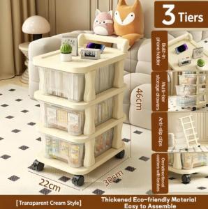 Multi-layer Drawer Trolley Trolley Cart for Baby Removable Storage Rack Snack Storage Rack Dust-proof and Durable Multi-scene Storage Cart