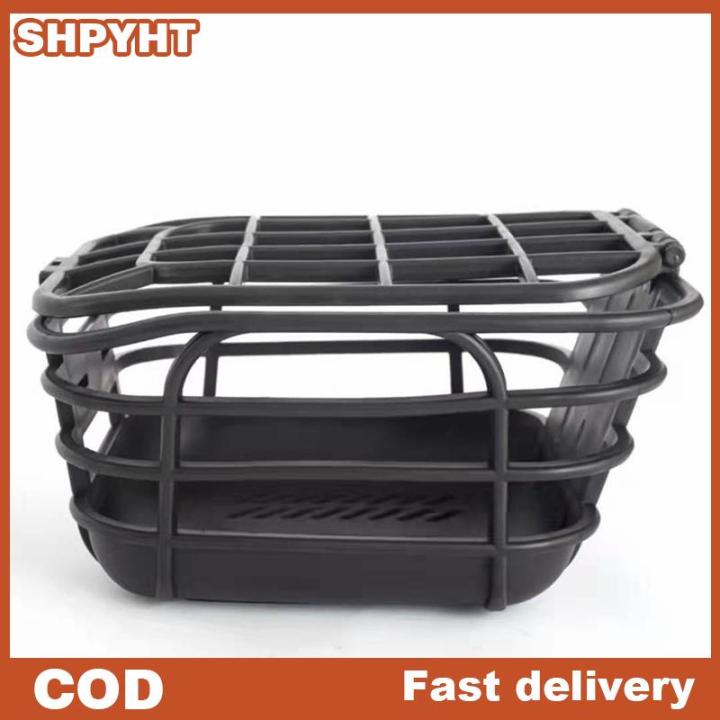 SHPYHT 1 bộ công suất lớn Chống đùn xe đạp phía trước giỏ màu đen PC ...