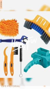 8pc/set Bike Chain Cleaner Clean Machine Brushes Cycling Cleaning Kit Bicycle Brush Maintenance Tool