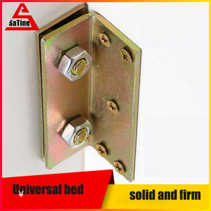 SaTine 4ชิ้น/เซ็ต Anti-Shake Fastener เหล็กเชื่อมต่อเฟอร์นิเจอร์ยึด4นิ้วอุปกรณ์ห้องนอนเตียงหนาบานพับ