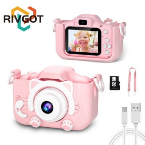 Kids Camera for Girls 1080P HD Toddlers Digital Video Record Camera for Birthday with 32GB SD Card 2 Inch IPS Screen Toy Cameras