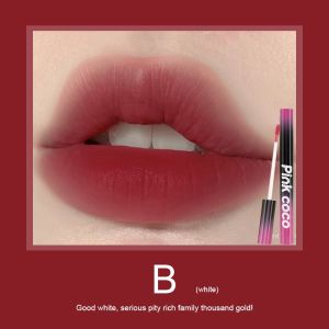 PINKCOCO Lip Glaze Velvet Matte Lip Gloss Non Stick Cup Lipstik Tidak Luntur Lipstik Pelembab Tahan Lama-GY