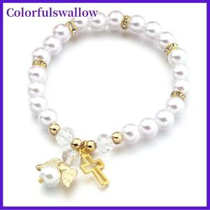 Colorfulswallow Em bé tắm ủng hộ lễ Rửa Tội Vòng đeo tay thiên thần em bé tắm cô gái cậu bé Rửa Tội món quà