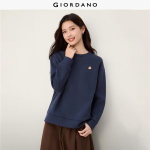 Giordano Women Small animal embroidery relaxed sweatshirt Free Shipping 05326824