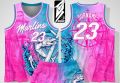 MARLINS 01 PINK BASKETBALL JERSEY FREE CUSTOMIZE NAME AND NUMBER ONLY full sublimation high quality fabrics. 