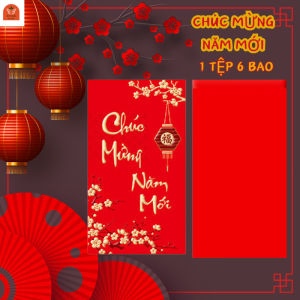 Bao lì xì tết 2025 màu đỏ Ất Tỵ - set 66 bao - bao lì xì 2025 giá sỉ cao cấp - in nhũ - lì xì tết giá rẻ - MIYABI STORE