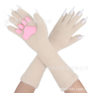Silicone padding gloves with long nails and animal claws cos Ghost Claw Props Halloween Gloves Wearable Animal Claw Gloves