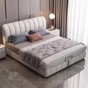 【SG⚡】Modern Minimalist Bedroom Bed Compact Tech Fabric Bed 1.5/1.8m Double Bed Luxury Cream-Tone King-Size Bed for Maste