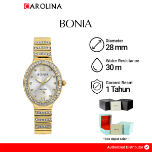 Jam Tangan Wanita Bonia CRISTALLO B10827-2213S Silver Dial Gold Stainless Steel Band