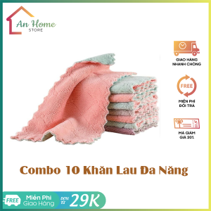[SIÊU RẺ] Combo 10 Khăn Lau Nhà Bếp Đa Năng 2 Mặt ANHOME Siêu Thấm