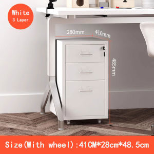 3/5/6L office Metal File cabinet with lock steel drawer cabinet home bedroom storage drawer cabinet with wheels