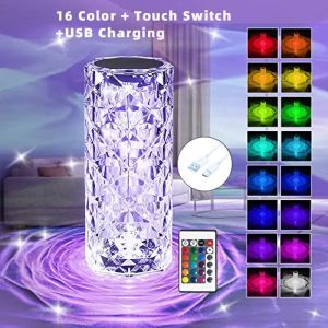 SENSE Crystal Ambiance Desk Lamp 6-Position Dimmable Desk Lamp in 16 RGB Colors with Remote Control