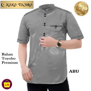 Baju Koko Kurta Lengan Pendek Baju Koko Fashion Muslim Pria Dewasa Terbaru Bahan Toyobo Terlaris
