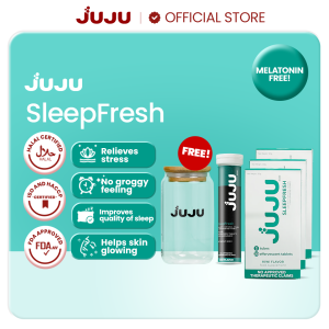 JUJU SleepFresh - Kiwi Flavor 3 Boxes (90 Tablets) for Better Sleep Quality and Skin Renewal! Melatonin-Free