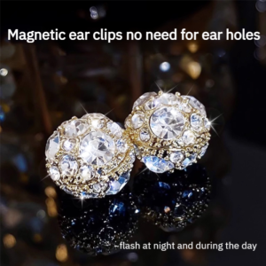 Earrings Fashionability Earrings Light Luxury Personality Magnetic Suction Mechanism Fine Diamonds