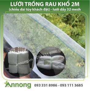 Lưới Trồng Rau Sạch Lưới Mùng Chống Côn Trùng Khổ 2m 32 Mesh (Chiều dài tùy khách đặt)