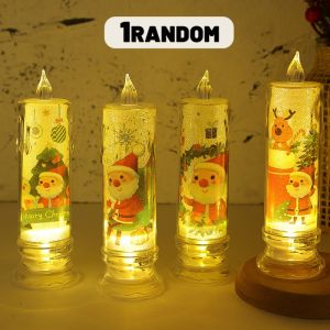 Christmas LED Candle Night Light Flameless Christmas Lamp Event Party New Year Home Decor Candle Xmas Gift