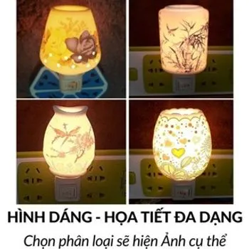 Đèn Ngủ Sứ Xông Tinh Dầu Phích Cắm. Đèn xông tinh dầu thơm phòng kiểu đèn ngủ sứ cắm điện ❤️Chọn mẫu❤️ khử mùi đuổi