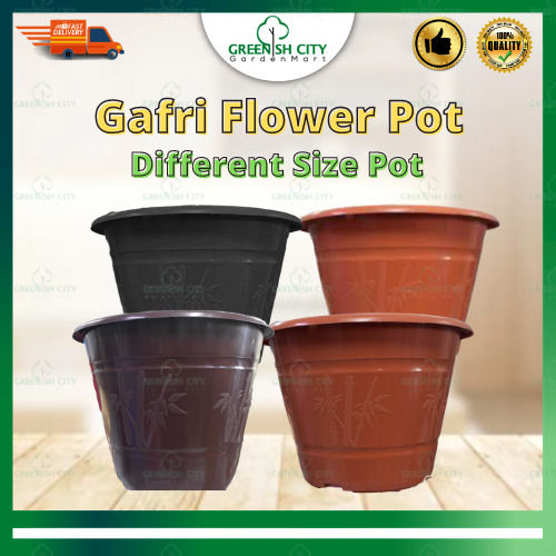 GNC Gafri Plastic Flower Pot Pasu Plastik Besar Gafri Flower Pot Plastic Pot For Plant Pasu Bunga Hiasan Murah 花盆塑料