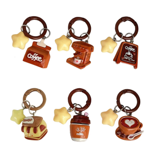 Artistic Coffee Star Keychain Decorative Bag Hanging Pendant Handbag Backpack Schoolbag Ornament Decoration Gift