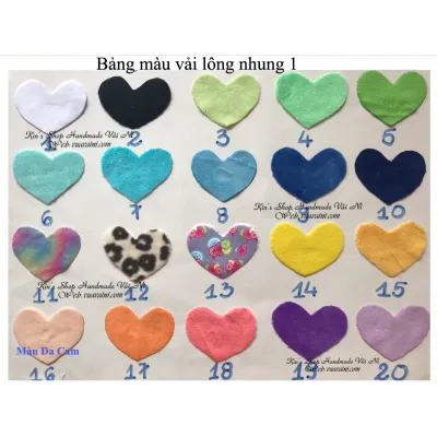 Vải lông nhung kích thước 20cm x 20cm may doll gấu bông xinh xắn